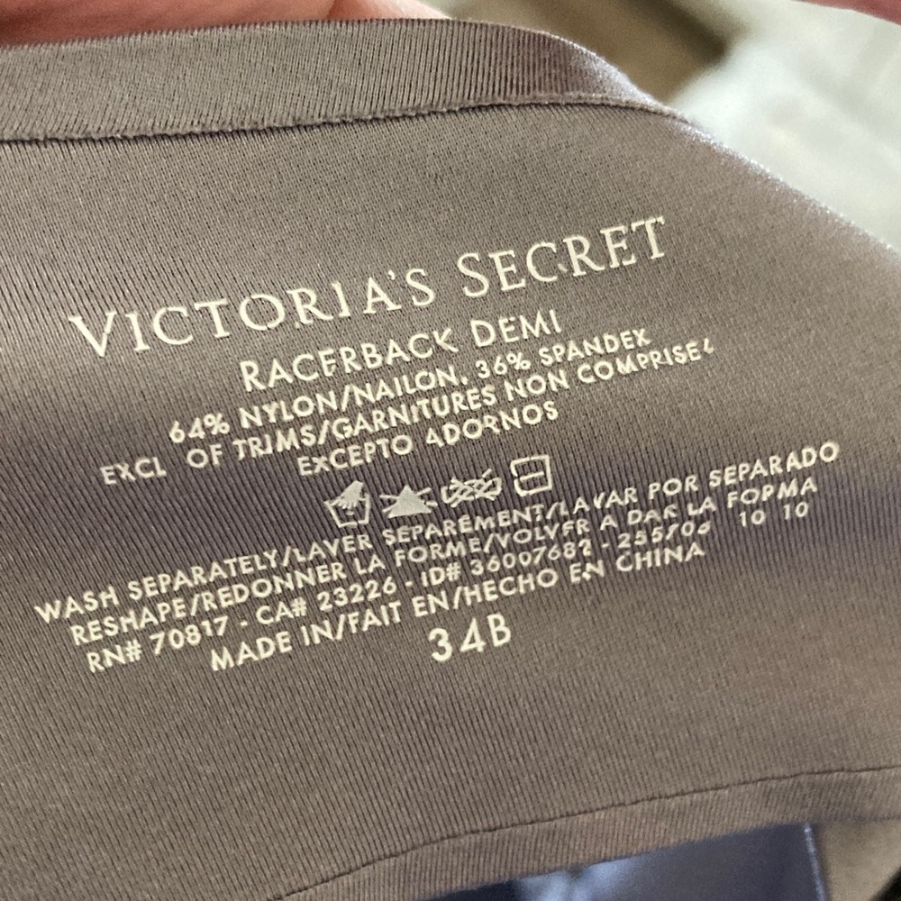 Victoria's Secret Racerback Demi Bra Sz 34B - Picture 3 of 3
